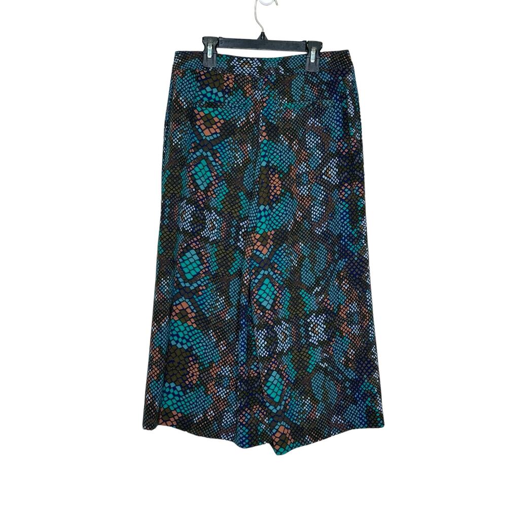 Anthropologie the essential blue green print culottes pants size 2 - Picture 8 of 9